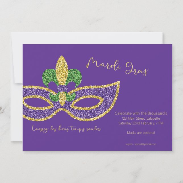 Mardi Gras Party Invitation (Front)