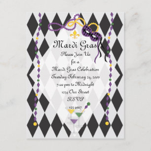 Mardi Gras Party Invitation
