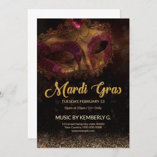 Mardi Gras Party Invitation