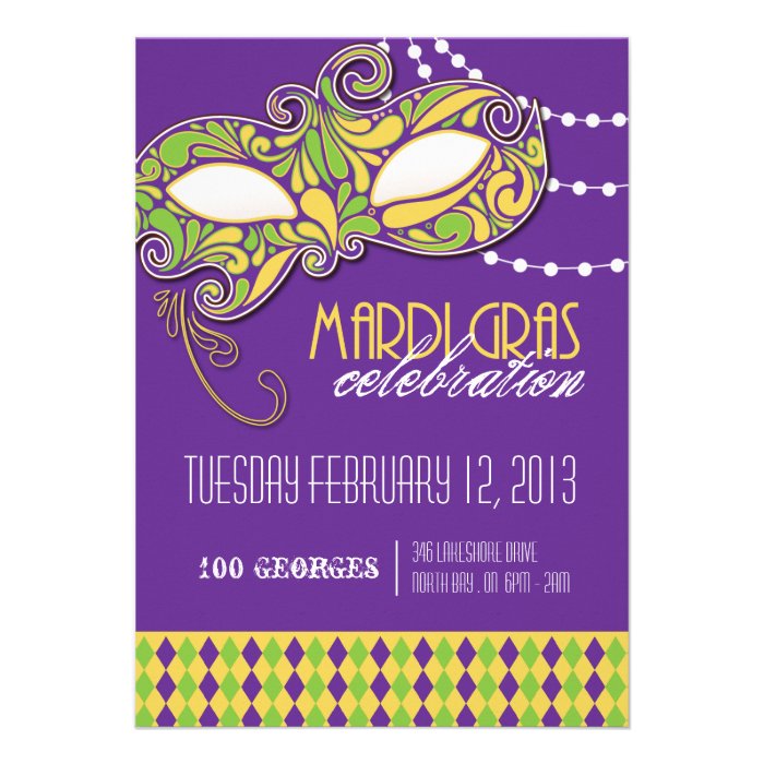 Mardi Gras Party Invitation