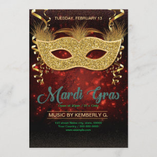 Mardi Gras Party Invitation Flyer