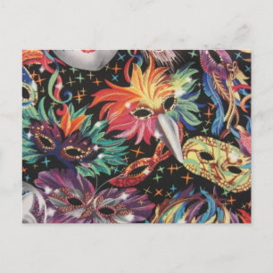 Mardi Gras Party Invitation Postcard