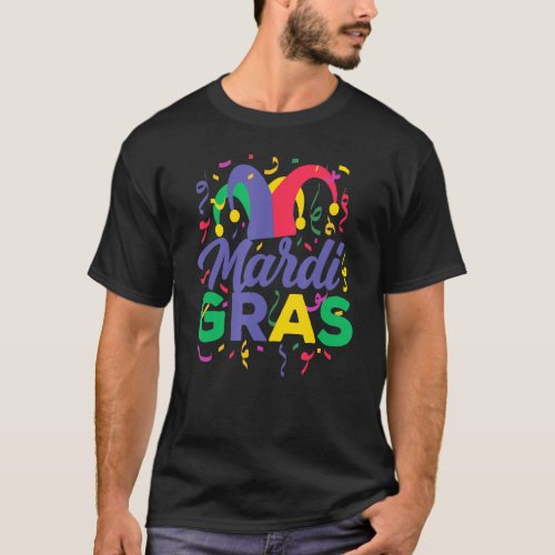 Mardi Gras Party Jester Hat Celebrate Parade Fun C T_Shirt