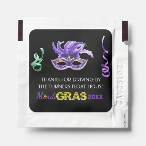 Mardi Gras Party Mask Personalized Party Favor Hand Sanitizer Packet