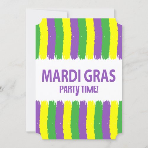 Mardi Gras Party On Mardi Gras Party Invitation