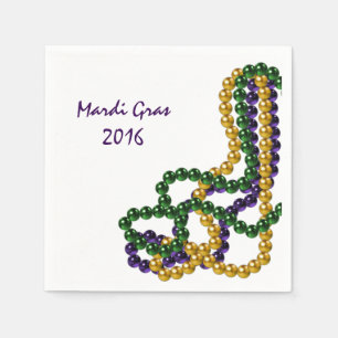 Mardi Gras Party Purple Gold and Green Paper Napkins