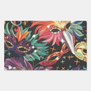 Mardi Gras Party Rectangular Sticker