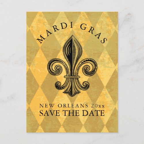 Mardi Gras Party Save the Date Announcement Postcard