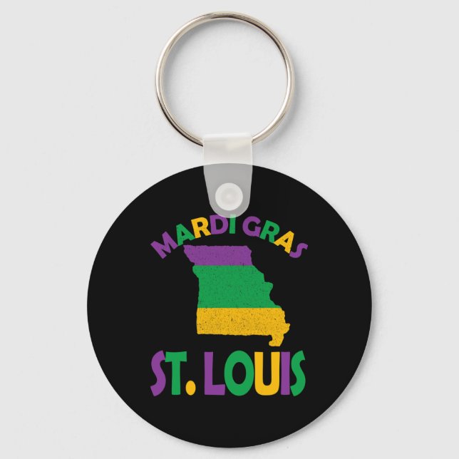 Mardi Gras Party St. Louis Missouri  Keychain (Front)