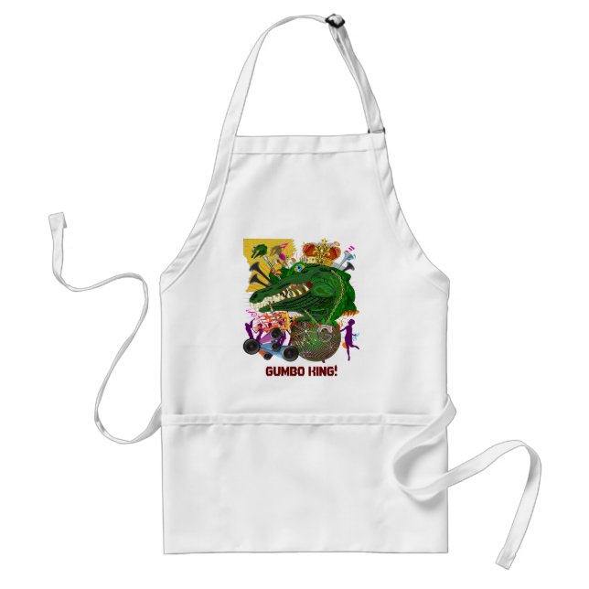Mardi Gras Party Theme  Gumbo King Adult Apron (Front)