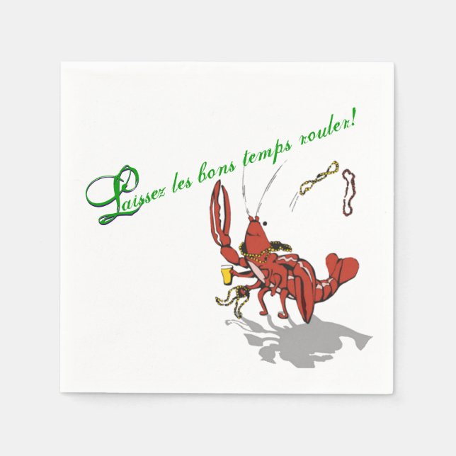 Mardi Gras Partydad Crawfish Napkins (Front)