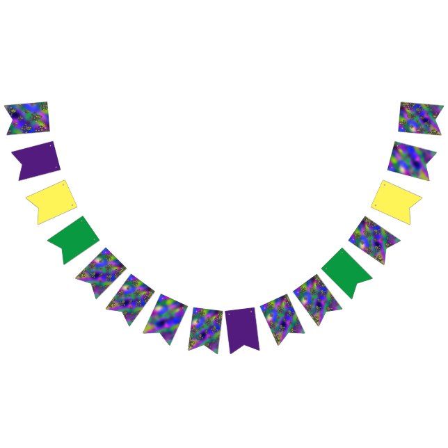 Mardi Gras Pattern Bunting Flags (All)