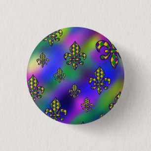 Mardi Gras Pattern Button