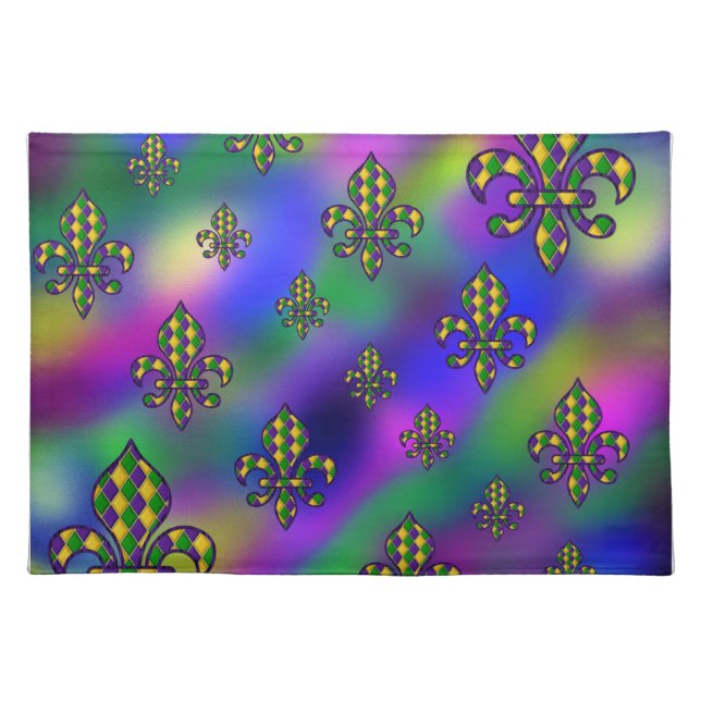 Mardi Gras Pattern Cloth Placemat (Front)