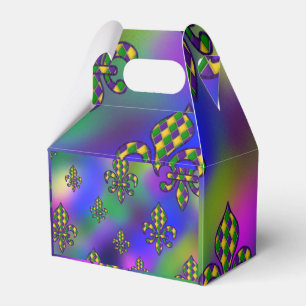 Mardi Gras Pattern Favor Boxes