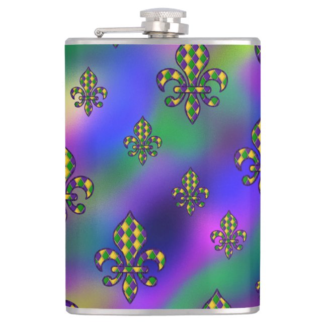 Mardi Gras Pattern Flask (Front)