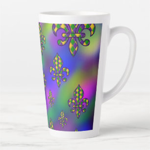 Mardi Gras Pattern Latte Mug
