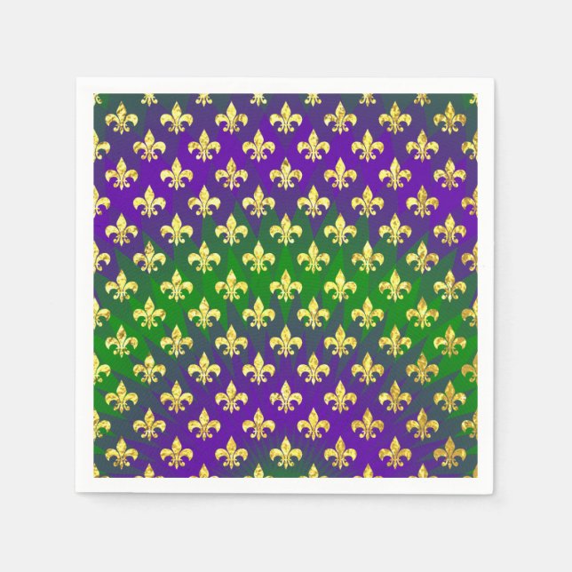 Mardi Gras Pattern mardi-gras Paper Napkins (Front)