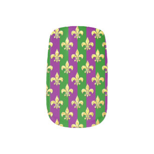 Mardi Gras Pattern Minx Nail Art