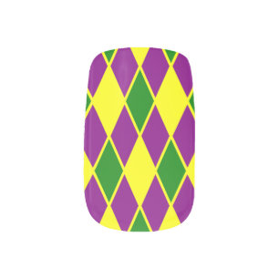 Mardi Gras Pattern Minx Nail Art