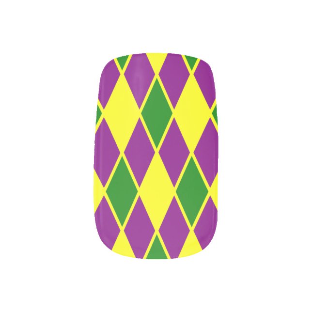 Mardi Gras Pattern Minx Nail Art (Left Thumb)