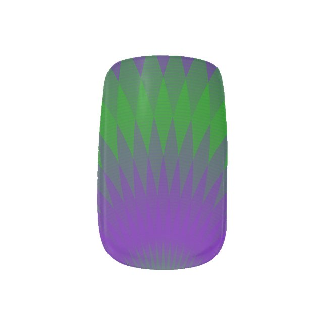Mardi Gras Pattern Minx Nail Art (Left Thumb)