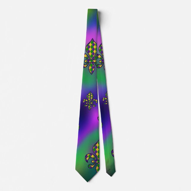 Mardi Gras Pattern Neck Tie (Front)