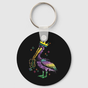 Mardi Gras Pelican Louisiana For Mens Womens Keychain