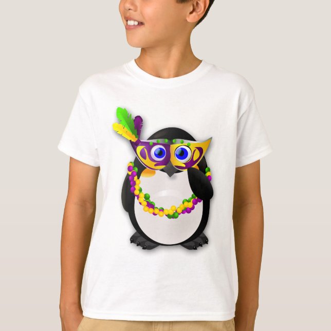 Mardi Gras Penguin T-Shirt (Front)