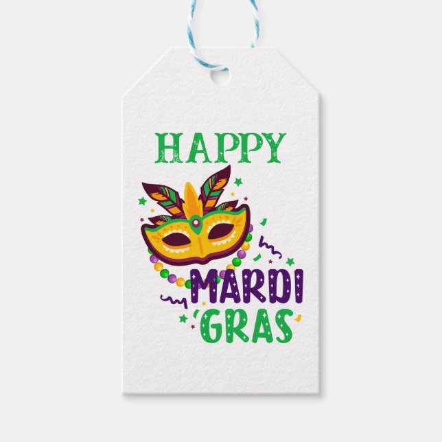 Mardi Gras Personalized Gift Tags (Front)