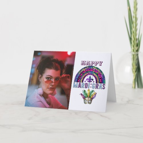 Mardi Gras Personalized Photo Card