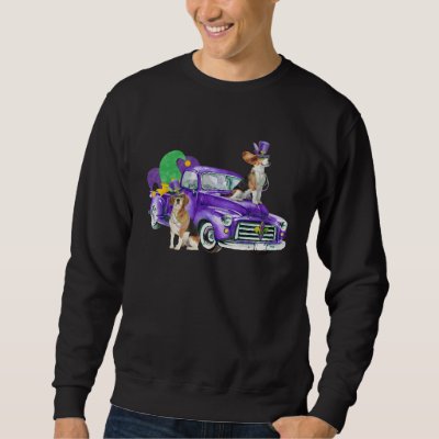Mardi Gras Pickup Truck Beagles Sweatshirt