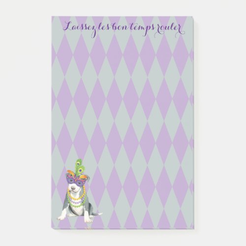 Mardi Gras Pit Bull Terrier Post_it Notes