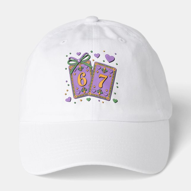 Mardi Gras Playing Cards Six Seven Deck Hat (Front)