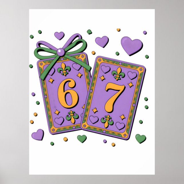 Mardi Gras Playing Cards Six Seven Deck Trucker Ha Poster (Front)