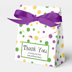 Mardi Gras Polka Dot Birthday Favor Box