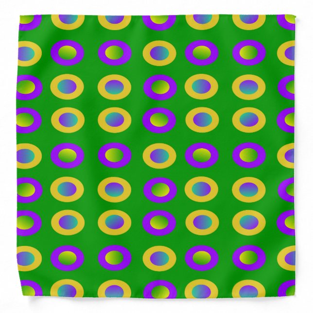 Mardi Gras Polka Dots Bandana (Front)