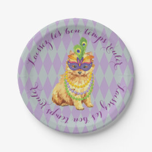 Mardi Gras Pomeranian Paper Plates