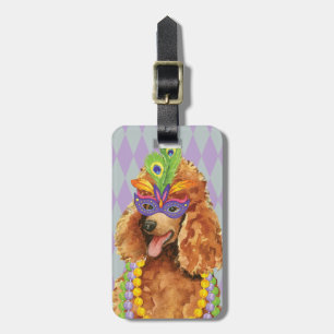Mardi Gras Poodle Luggage Tag