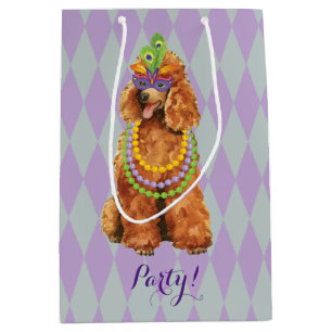 Mardi Gras Poodle Medium Gift Bag