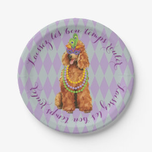 Mardi Gras Poodle Paper Plates