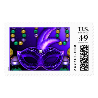 mardi gras postage stamp