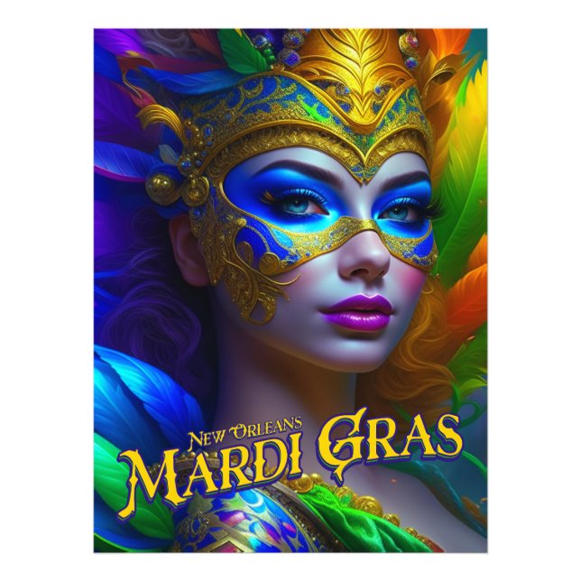 Mardi Gras Poster Invitations (Front)