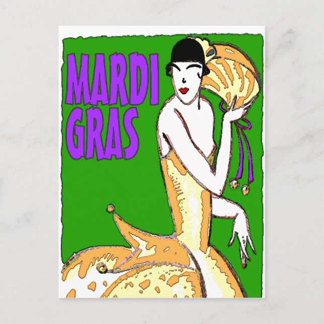 Mardi Gras Poster Postcard (Front)