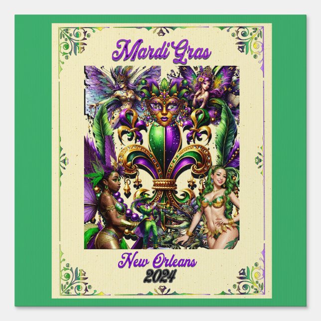 Mardi Gras Poster yard sign 2024 (yard sign )