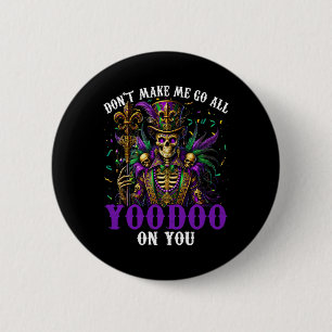 Mardi Gras Priest Top Hat New Orleans Witch Doctor Button