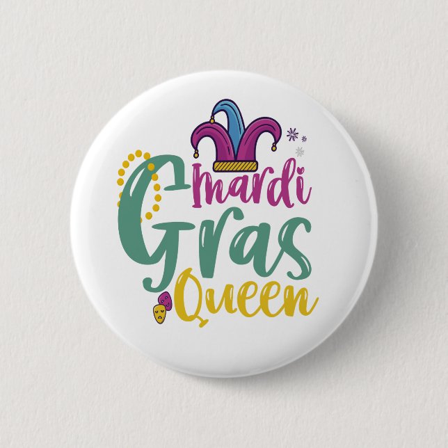 Mardi Gras Princess Funny Mardi Gras Carnival Button (Front)