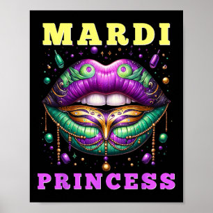 Mardi Gras Princess Mardi Gras Lips 2025 Womens  Poster