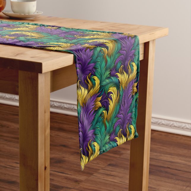 Mardi Gras Print Long Table Runner (In Situ)