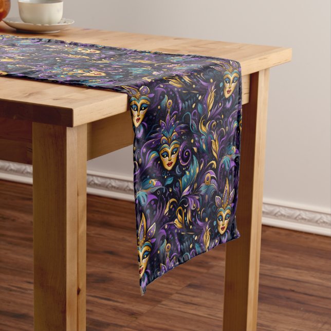 Mardi Gras Print Medium Table Runner (In Situ)